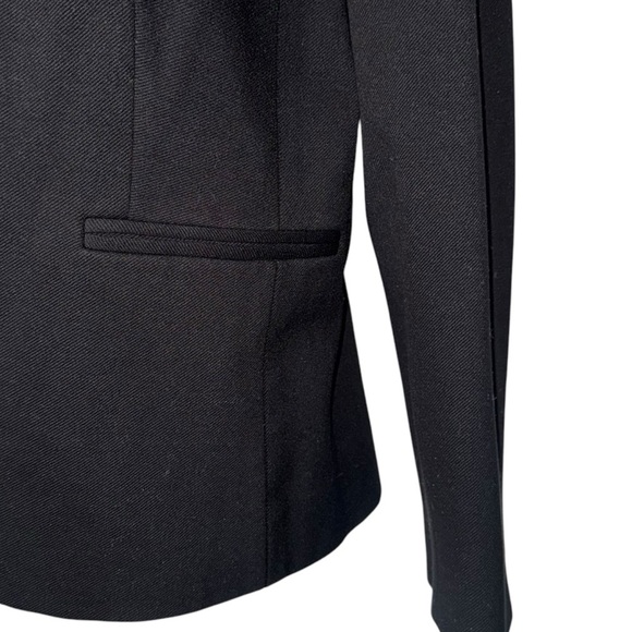 J. Crew Black Blazer with Collarless V-Neck and Textured Fabric - Picture 4 of 9